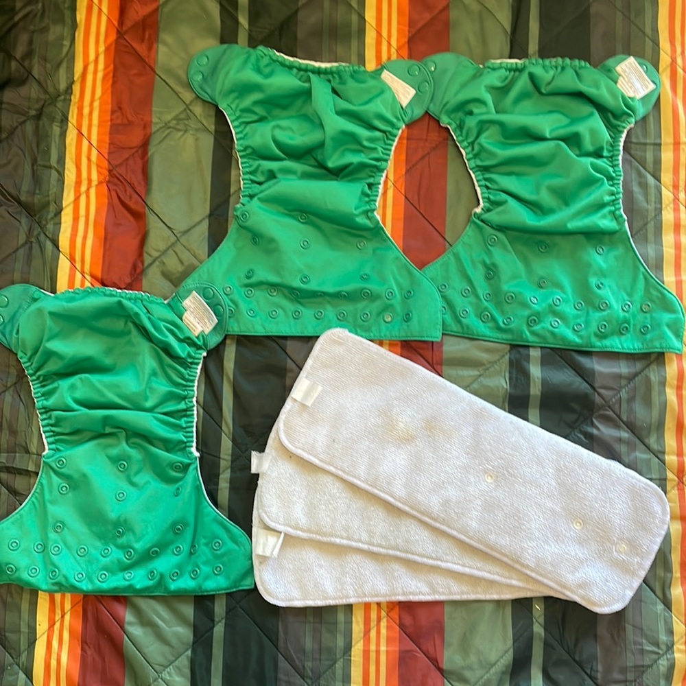Green Bum Genius Cloth diapers